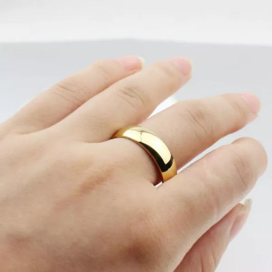4mm Gold Ring – Plain Finger Men's Band