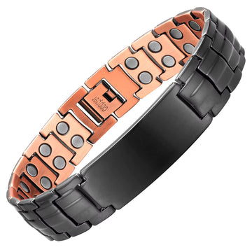 Engraved Copper Bracelet — Black Outside & Copper Inside