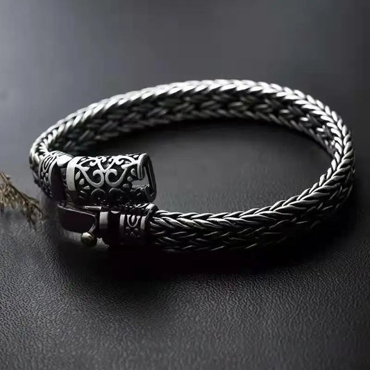 Orivon Artisan Handmade Braided Bracelet Sterling Silver