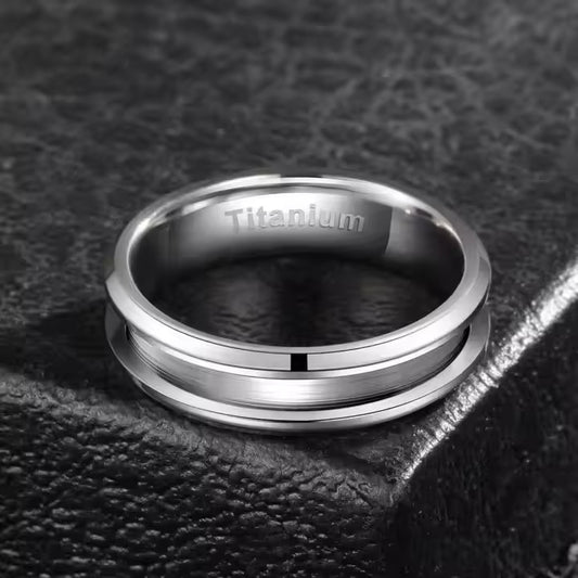 High Polish Titanium Ring Blanks Classic Inlay
