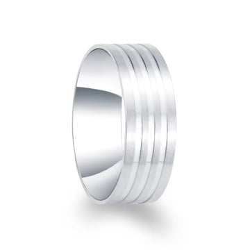 8mm Brushed Tungsten Ring Liner with Glue Grooves