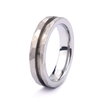 6mm Tungsten Ring Blank for Fire Opal & Wood Inlay