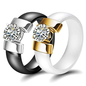 6mm Ceramic CZ Wedding Ring