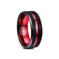8MM Black & Red Tungsten Carbide Ring-Tungsten Ring-Sairahaz Jewelers