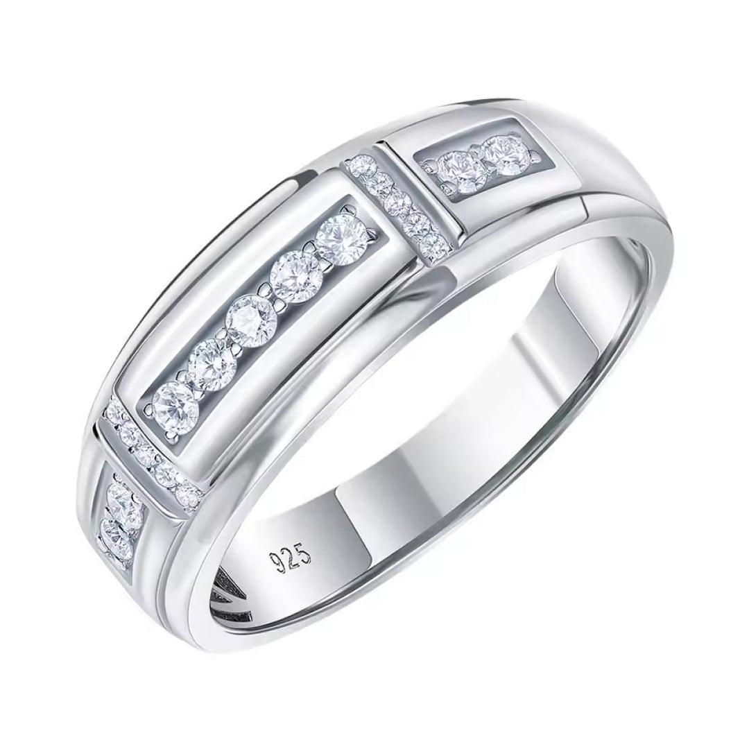 Promise Eternity Ring 925 Sterling Silver-Tungsten Ring-Orivon Jewelers