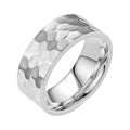 8mm Hammered Stainless Steel Tungsten Ring-Tungsten Ring-Orivon Jewelers