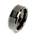 8mm Black Fiber Inlay Tungsten Carbide Ring-Tungsten Ring-Orivon Jewelers