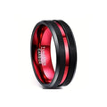 8MM Black & Red Tungsten Carbide Ring-Tungsten Ring-Sairahaz Jewelers