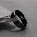 8mm Tungsten Carbide Black Brushed Wedding Ring-Tungsten Ring-Sairahaz Jewelers