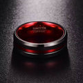 8MM Black & Red Tungsten Carbide Ring-Tungsten Ring-Sairahaz Jewelers