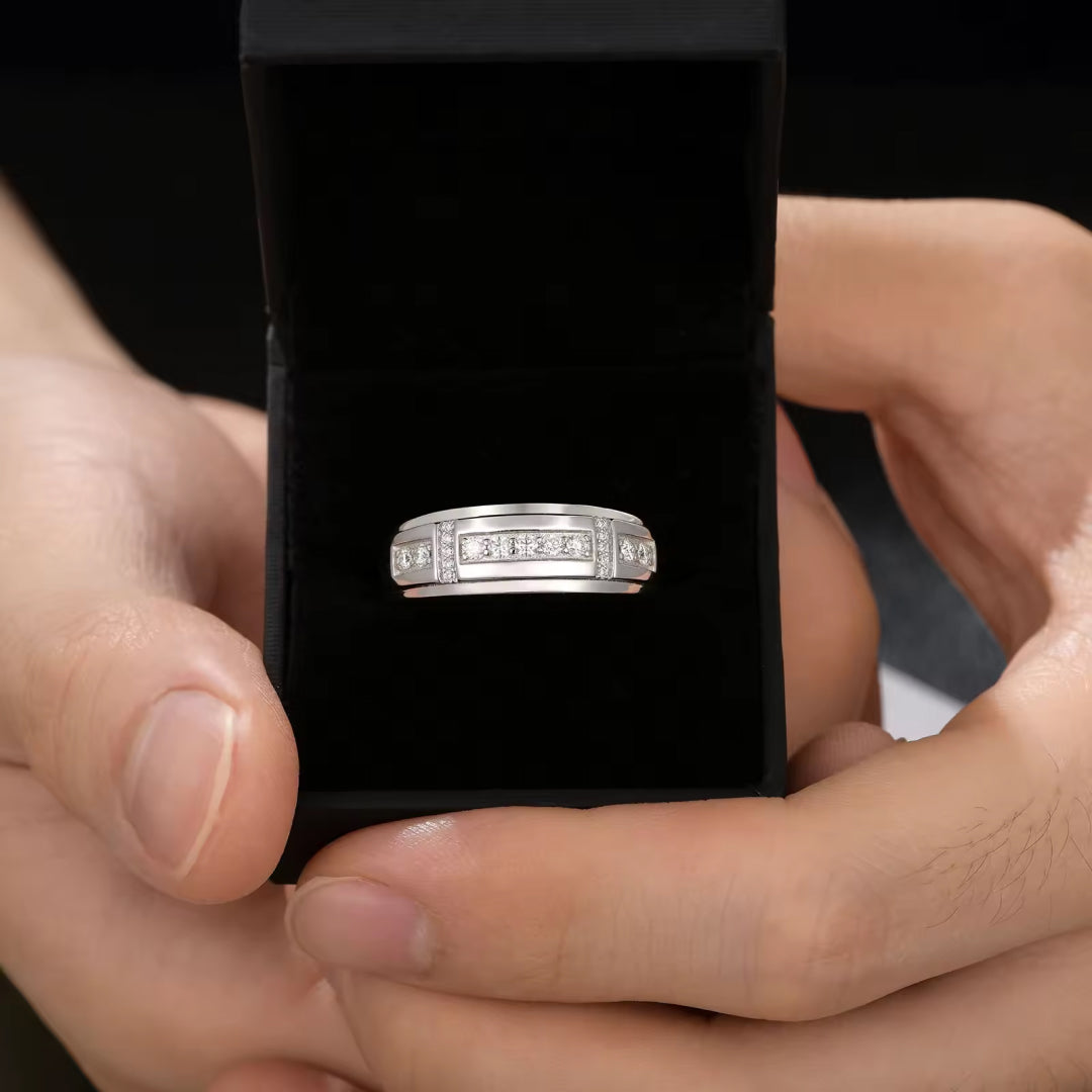 Promise Eternity Ring 925 Sterling Silver-Tungsten Ring-Orivon Jewelers