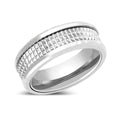 1.1mm 5 Rows S925 Silver Plated Lab Diamond Ring-Tungsten Ring-Orivon Jewelers