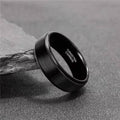 8mm Tungsten Carbide Black Brushed Wedding Ring-Tungsten Ring-Sairahaz Jewelers