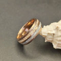 6mm Rose Gold Deer Antler & Meteorite Tungsten Ring-Tungsten Ring-Orivon Jewelers