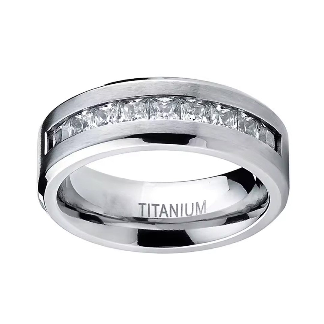 S925 Lab Grown Diamond Sterling Silver Moissanite Ring-Tungsten Ring-Orivon Jewelers