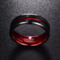 8MM Black & Red Tungsten Carbide Ring-Tungsten Ring-Sairahaz Jewelers