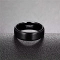 8mm Tungsten Carbide Black Brushed Wedding Ring-Tungsten Ring-Sairahaz Jewelers