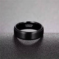8mm Tungsten Carbide Black Brushed Wedding Ring-Tungsten Ring-Sairahaz Jewelers