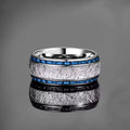 10mm Tungsten Carbide Ring Blue Carbon Fiber-Tungsten Ring-Sairahaz Jewelers