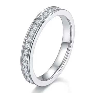 1.5mm S925 Sterling Silver Lab Diamond Ring-Tungsten Ring-Orivon Jewelers