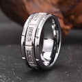8mm Tungsten Carbide Ring with White Zircon-Rings-Sairahaz Jewelers