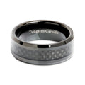 8mm Black Fiber Inlay Tungsten Carbide Ring-Tungsten Ring-Orivon Jewelers