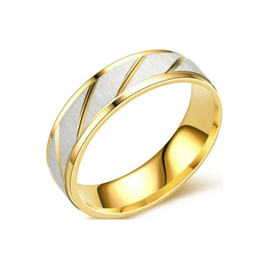 Gold Stainless Steel Couple Ring-Tungsten Ring-Orivon Jewelers