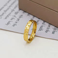 4mm Gold Stainless Steel Hammer Pattern Ring-Tungsten Ring-Orivon Jewelers