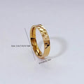 4mm Gold Stainless Steel Hammer Pattern Ring-Tungsten Ring-Orivon Jewelers