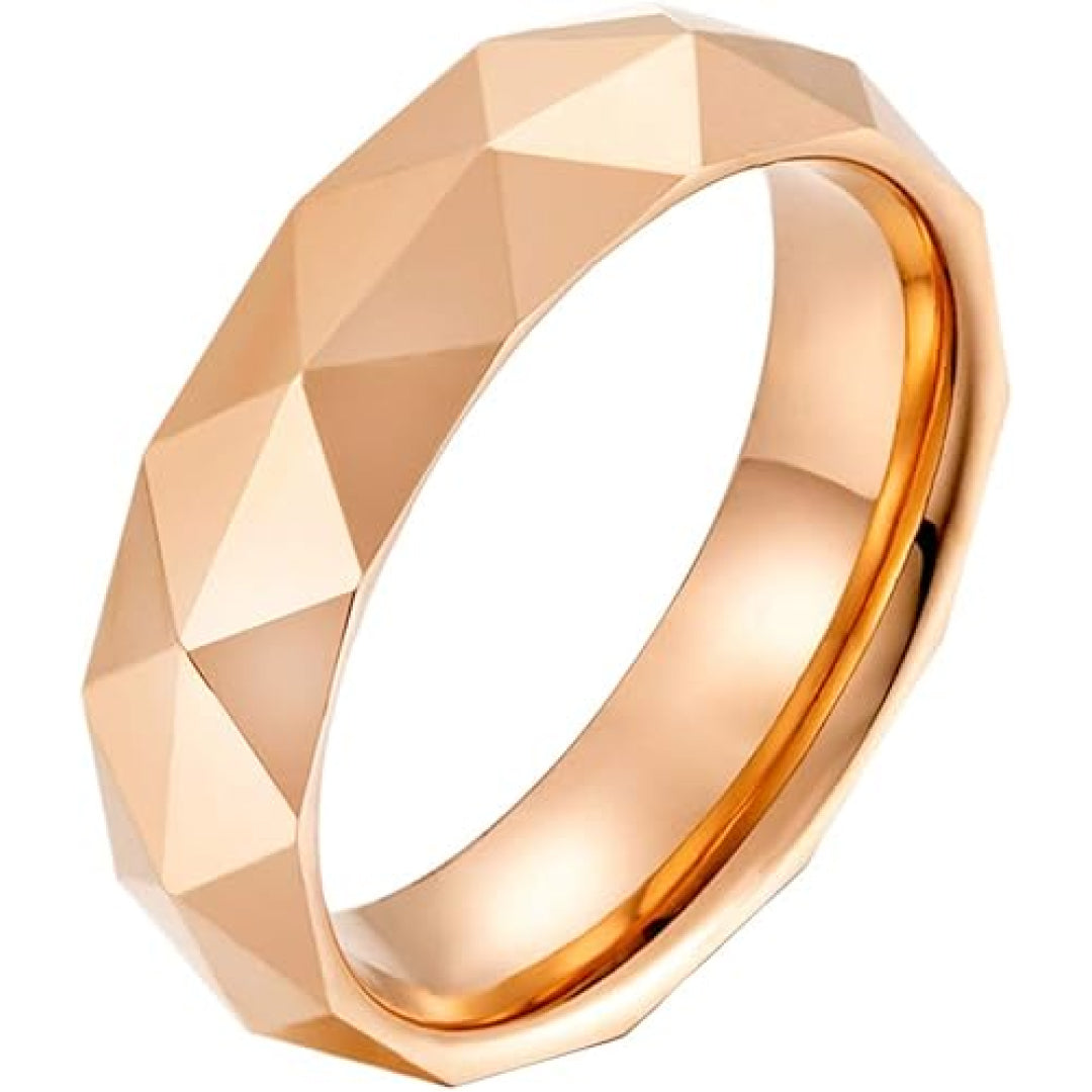 6mm Faceted Tungsten Carbide Ring-Tungsten Ring-Orivon Jewelers