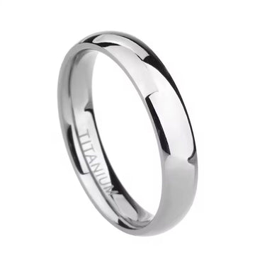 4mm Silver Titanium Tungsten Wedding Ring-Tungsten Ring-Orivon Jewelers