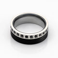 8mm Black Brushed Black Lab Diamonds Tungsten Ring-Tungsten Ring-Orivon Jewelers