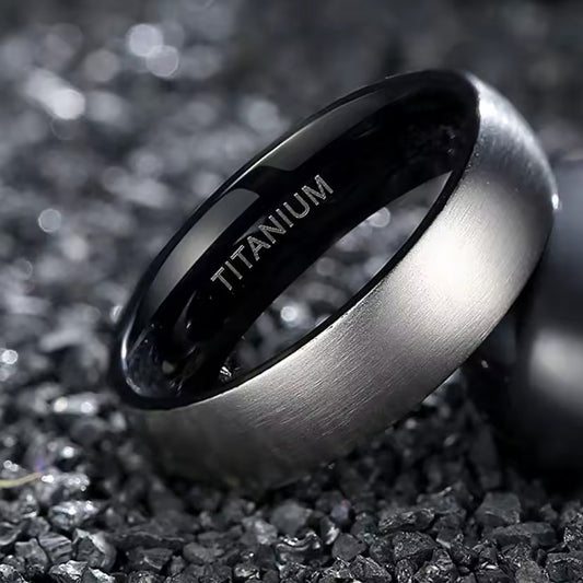 8mm Men's Matte Black Titanium Ring-Tungsten Ring-Orivon Jewelers