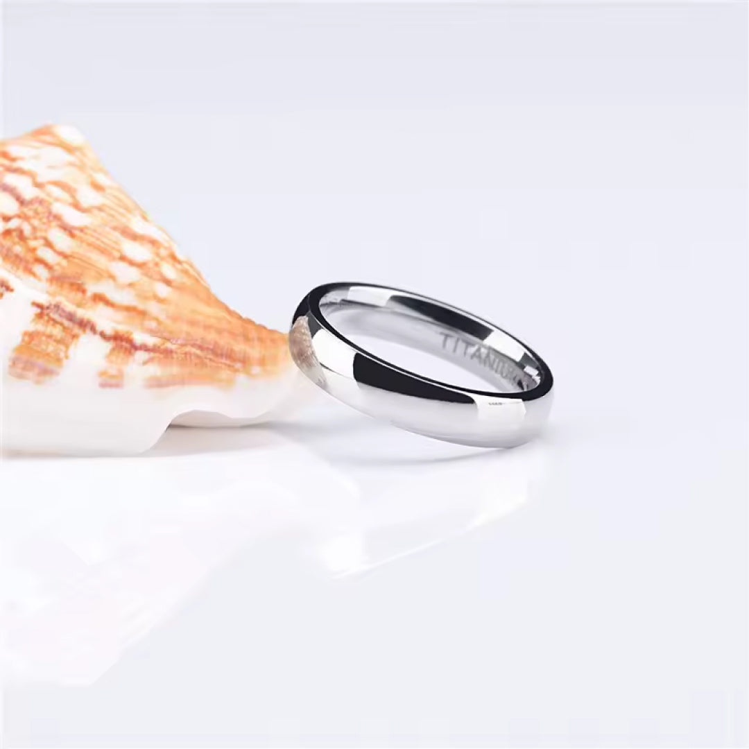 4mm Silver Titanium Tungsten Wedding Ring-Tungsten Ring-Orivon Jewelers