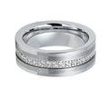 8mm Men's Tungsten Wedding Band with Lab Diamond-Tungsten Ring-Orivon Jewelers