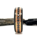 8mm Black & Rose Gold Tungsten Eternity Ring with Black Lab Diamonds-Tungsten Ring-Orivon Jewelers