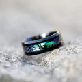 8MM Abalone Shell Titanium Wedding Ring – Comfort Fit-Tungsten Ring-Orivon Jewelers