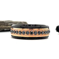 8mm Black & Rose Gold Tungsten Eternity Ring with Black Lab Diamonds-Tungsten Ring-Orivon Jewelers