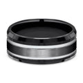 9mm Black Titanium Comfort-Fit Wedding Band-Tungsten Ring-Orivon Jewelers