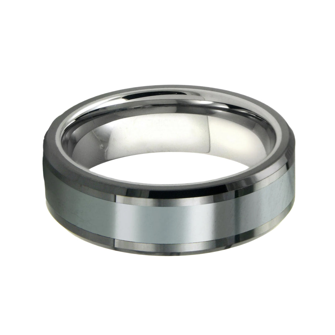 Titanium Kay Tungsten Carbide Meteorite Inlay Ring-Tungsten Ring-Orivon Jewelers