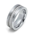 8mm Men's Tungsten Wedding Band with Lab Diamond-Tungsten Ring-Orivon Jewelers