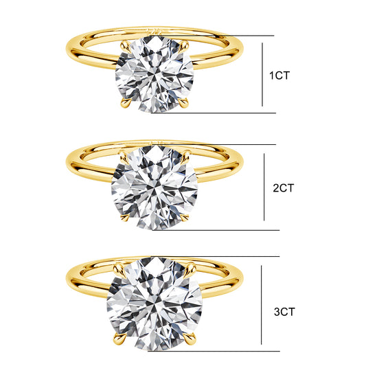 14K Round Cut Moissanite Diamond Ring