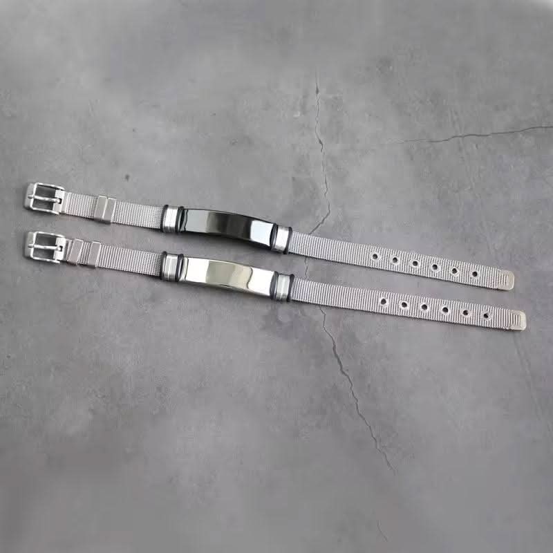 Custom Photo Bracelets Metallic Mesh-Custom Name Bracelet-Orivon Jewelers