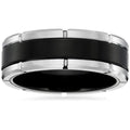 8mm Tungsten & Titanium Etched Wedding Band-Tungsten Ring-Orivon Jewelers