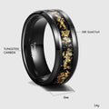 8mm Tungsten Carbide Black Inlaid Gold Ring-Sairahaz Jewelers