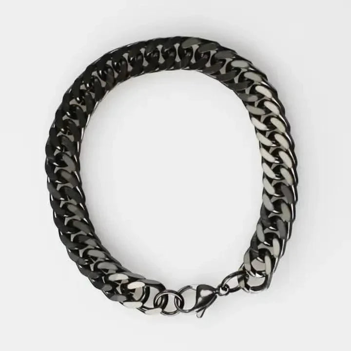 Miami Cuban Chain Bracelet, 9 mm Men and Women Stainless Steel-Bracelet-Orivon Jewelers