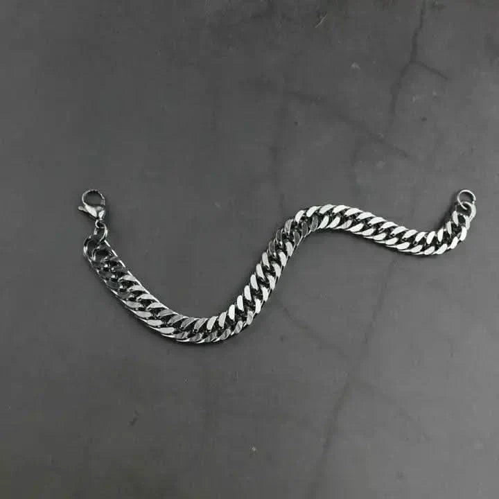 Miami Cuban Chain Bracelet, 9 mm Men and Women Stainless Steel-Bracelet-Orivon Jewelers