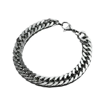 Miami Cuban Chain Bracelet, 9 mm Men and Women Stainless Steel-Bracelet-Orivon Jewelers