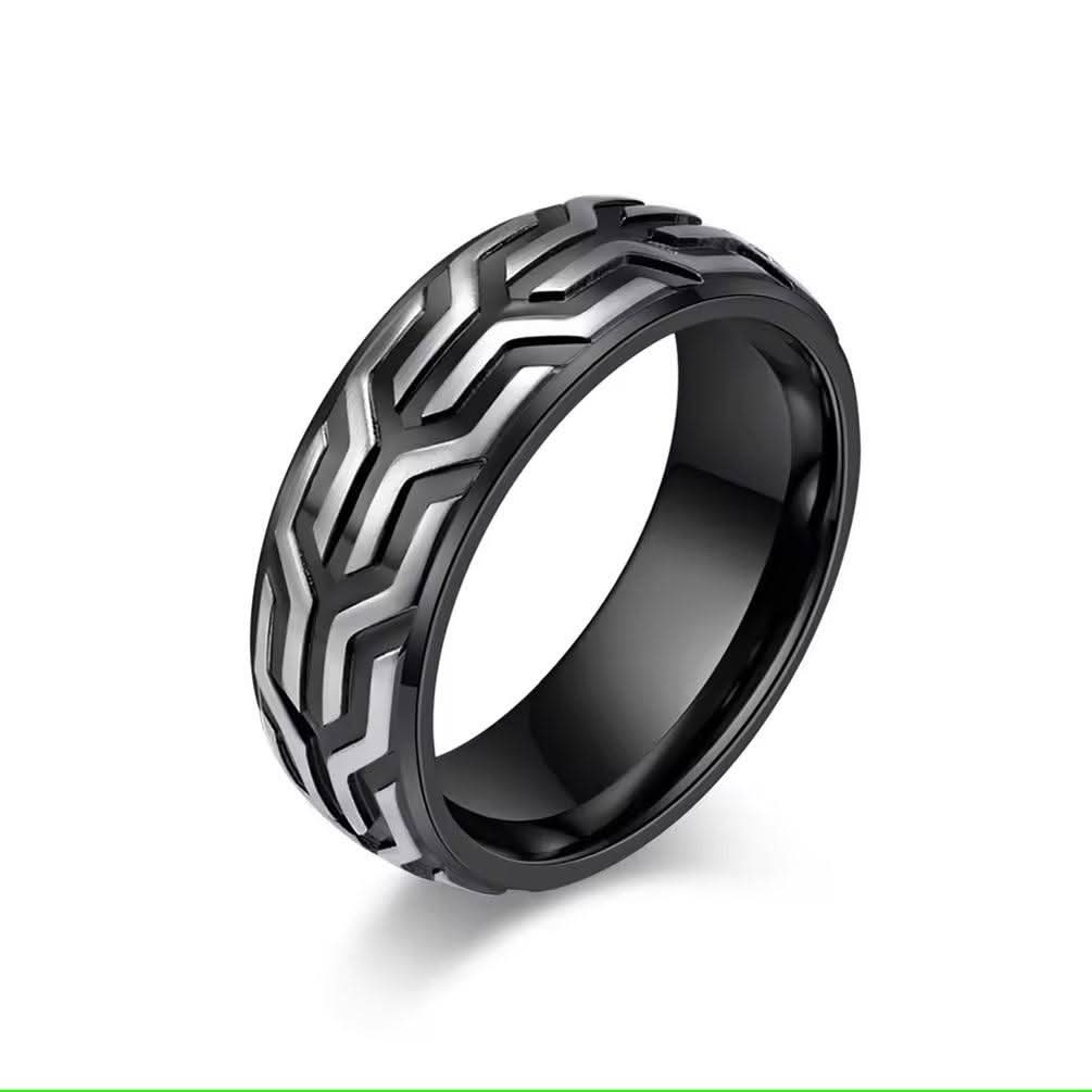 Comfort Fit 18Kt Gold IP Chevron Spearhead Stainless Steel Ring-Rings-Sairahaz Jewelers