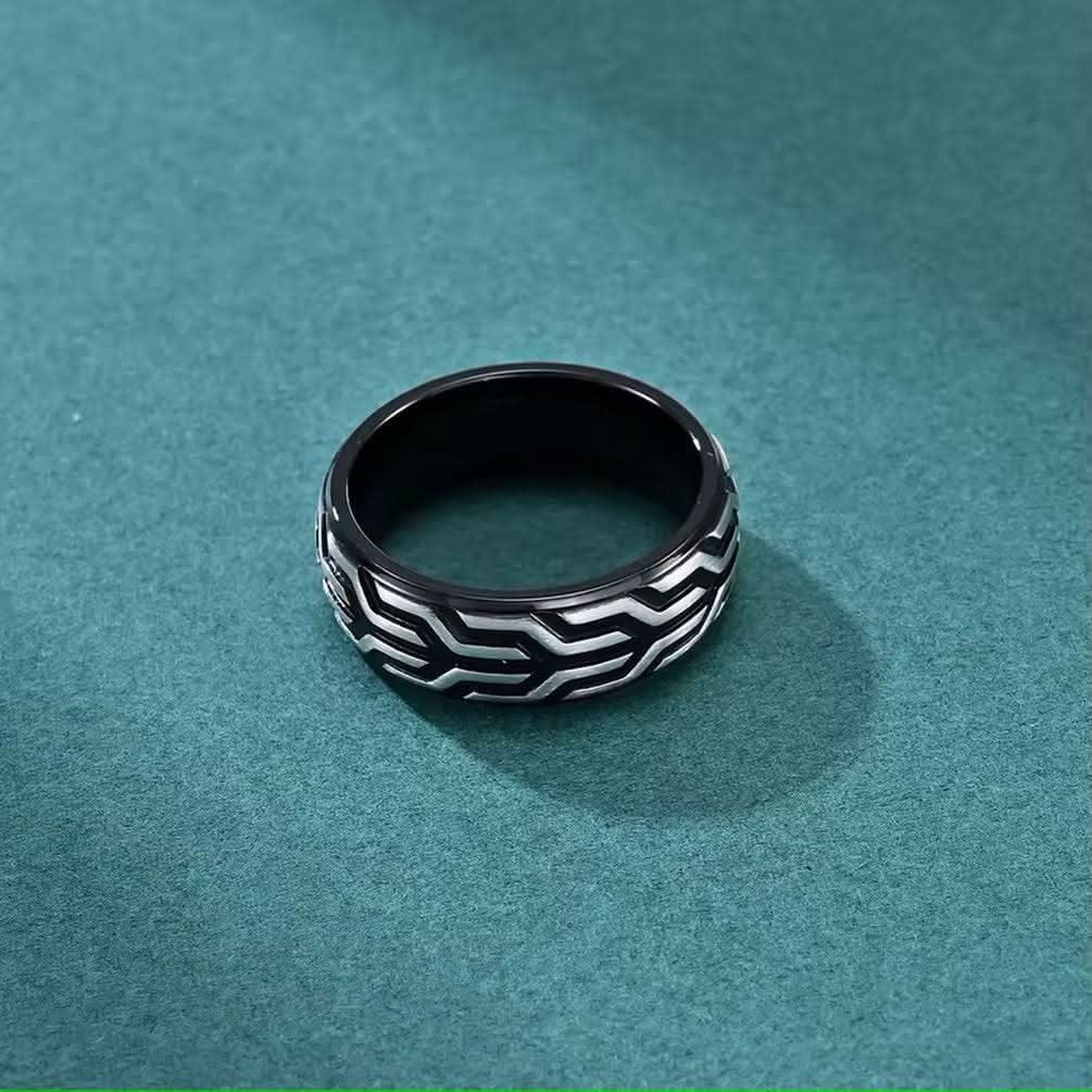 Comfort Fit 18Kt Gold IP Chevron Spearhead Stainless Steel Ring-Rings-Sairahaz Jewelers